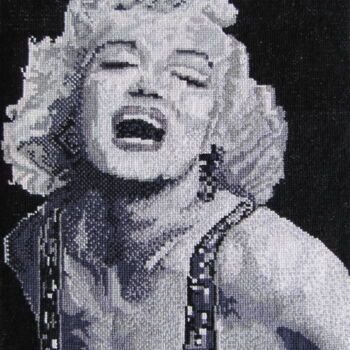 Art textile intitulée "Marilyn Monroe" par Molena, Œuvre d'art originale, Tapisserie