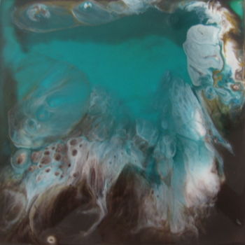 Pintura intitulada "Terre d'émeraude" por Jean-Marie Moll, Obras de arte originais, Pintura de vitral