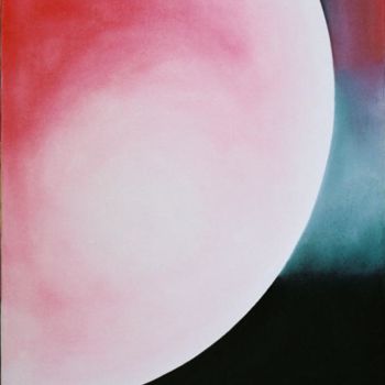 Peinture intitulée "Lune rose" par Jean-Marie Moll, Œuvre d'art originale, Huile