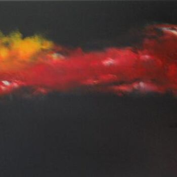 Painting titled "Nuage rouge" by Jean-Marie Moll, Original Artwork, Oil