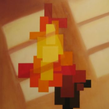 Картина под названием "Derrière la vitre" - Jean-Marie Moll, Подлинное произведение искусства, Масло