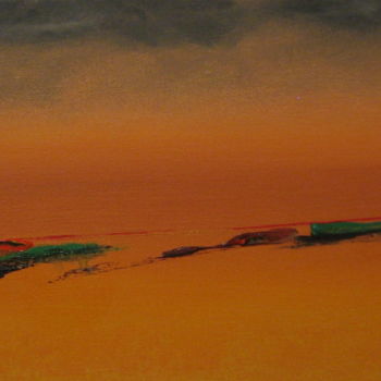 Peinture intitulée "Chemin dans la brume" par Jean-Marie Moll, Œuvre d'art originale, Huile
