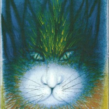 Dibujo titulada "The Rabbit" por Mollie Chau, Obra de arte original, Pastel