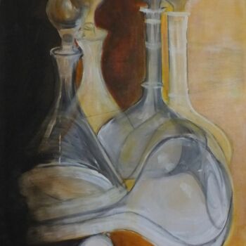 Pintura intitulada "Mes carafes" por Môm, Obras de arte originais, Acrílico