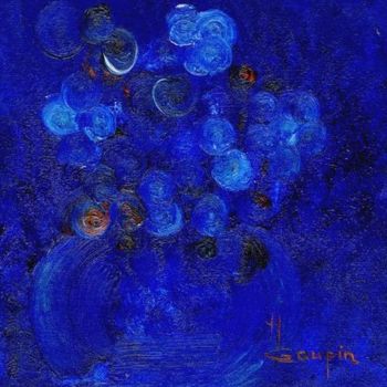 Peinture intitulée "bouquet bleu" par Maurice Gaupin, Œuvre d'art originale, Autre