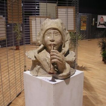 Sculpture titled "La joueuse de bomba…" by Maurice Gaupin, Original Artwork, Terra cotta