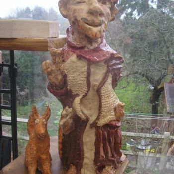 Sculpture intitulée "Saint Arnac" par Maurice Gaupin, Œuvre d'art originale, Terre cuite