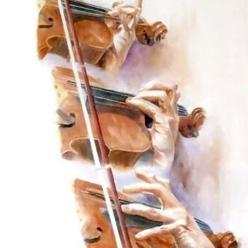 Installation intitulée "La main du violonis…" par Mona Abdelkefi Roussette, Œuvre d'art originale