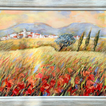 Painting titled "Sunny in Aix-en-Pro…" by Mona Berga, Original Artwork, Oil Mounted on Wood Stretcher frame