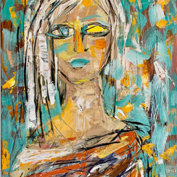 Peinture intitulée "Femme Contemporaine" par Mona Berga, Œuvre d'art originale, Acrylique Monté sur Châssis en bois