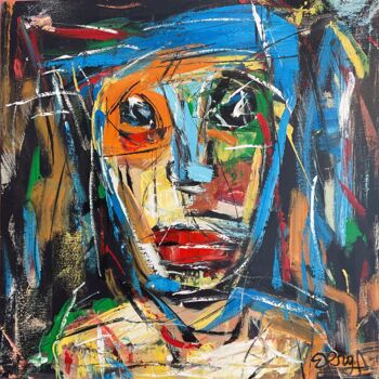 Ζωγραφική με τίτλο "Basquiat Épique" από Mona Berga, Αυθεντικά έργα τέχνης, Λάδι