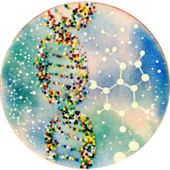绘画 标题为“ADN” 由Mona Bessaa, 原创艺术品, 搪瓷