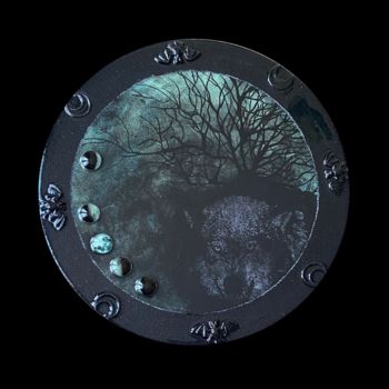 绘画 标题为“Lune du lycanthrope” 由Mona Bessaa, 原创艺术品, 丙烯