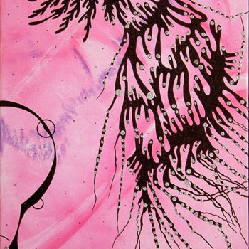 Peinture intitulée "Algue des cieux ros…" par Mona Bessaa, Œuvre d'art originale, Huile