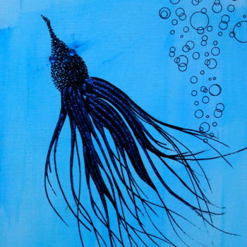 绘画 标题为“Petit spécimen aqua…” 由Mona Bessaa, 原创艺术品, 油