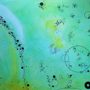 Peinture intitulée "bulles d'eau" par Mona Bessaa, Œuvre d'art originale, Huile