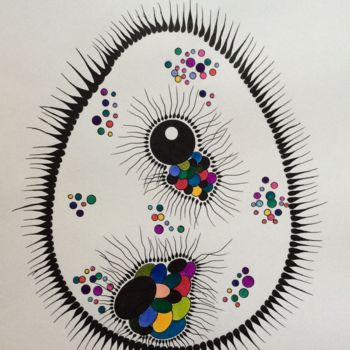 Drawing titled "Oeuf piquant" by Mona Bessaa, Original Artwork, Marker