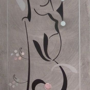 Картина под названием "Enseigne grise 1/2" - Mona Bessaa, Подлинное произведение искусства, Акрил