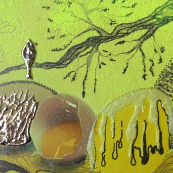 Peinture intitulée "Oeufs citriques" par Mona Bessaa, Œuvre d'art originale, Acrylique