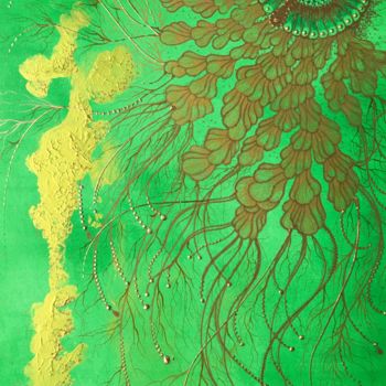 Peinture intitulée "Algue à bulbes" par Mona Bessaa, Œuvre d'art originale, Acrylique