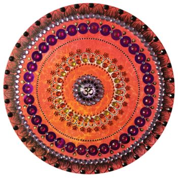 Painting titled "Om 12/108 - Mandala…" by Mona Bessaa, Original Artwork, Acrylic