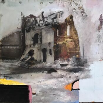 Malerei mit dem Titel "Trümmer, nach Charg…" von Mona Dia, Original-Kunstwerk, Öl