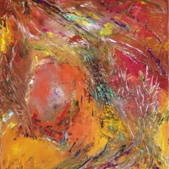 Peinture intitulée "La recherche du cen…" par Mona Roussette, Œuvre d'art originale, Huile