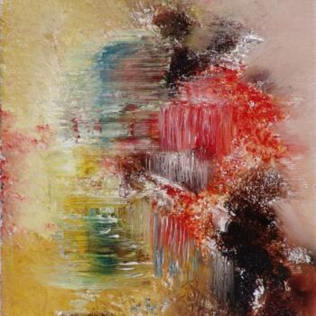 Peinture intitulée "Au bord de l'eau" par Mona Roussette, Œuvre d'art originale, Huile