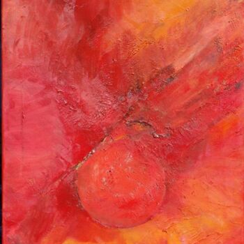 Painting titled "La sphère mandarine" by Mona Roussette, Original Artwork