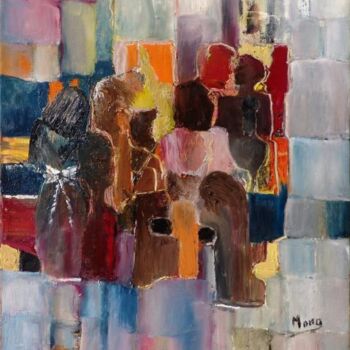 Painting titled "Au théâtre" by Mona Roussette, Original Artwork