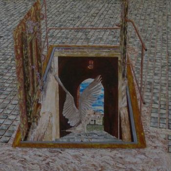 Painting titled "Las cloacas del pod…" by Moncholc, Original Artwork, Oil