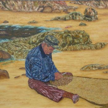 Painting titled "Pescador" by Moncholc, Original Artwork, Oil