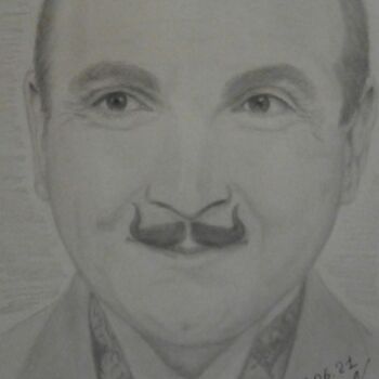 Drawing titled "Hercule Poirot (Dav…" by Nadège Baloban, Original Artwork, Pencil