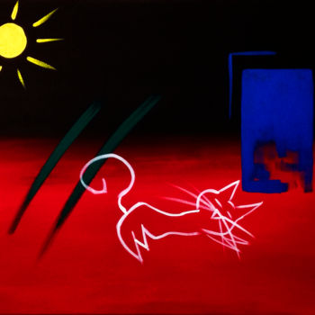 Malerei mit dem Titel "Nuit Solaire" von Mondame, Original-Kunstwerk, Acryl