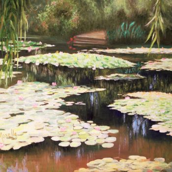 Painting titled "JARDIN  DE  GIVERNY…" by Monelle, Original Artwork, Acrylic