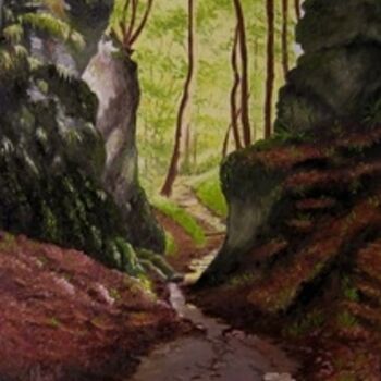 绘画 标题为“Gorges de la Vingea…” 由Monelle, 原创艺术品, 油