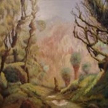 Painting titled "La forêt Africaine." by Monelle, Original Artwork, Oil
