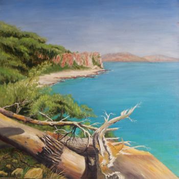 Peinture intitulée "COTE  D'AZUR." par Monelle, Œuvre d'art originale, Huile