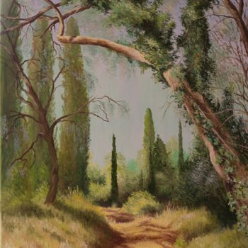 Painting titled "FORET A  CORFOU.  R…" by Monelle, Original Artwork, Oil
