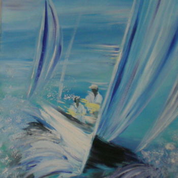 Картина под названием "bateaux" - Monika, Подлинное произведение искусства, Масло