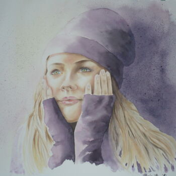 Painting titled "sognando.jpg" by Monica Buccilli, Original Artwork, Watercolor