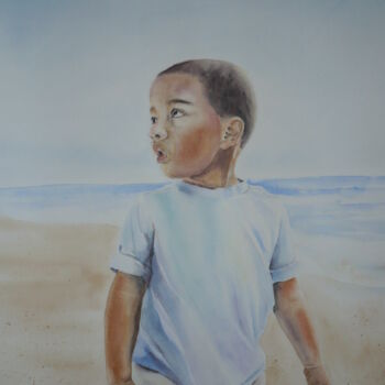 Painting titled "al-mare.jpg" by Monica Buccilli, Original Artwork, Watercolor