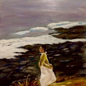 Картина под названием "Mirando el mar" - Mónica Caruncho Fontela, Подлинное произведение искусства, Масло