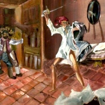 Pintura intitulada "Don Quijote" por Mónica Caruncho Fontela, Obras de arte originais, Óleo