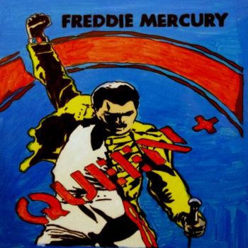 Peinture intitulée "Freddie Mercury" par Monica Ciobanu, Œuvre d'art originale, Huile