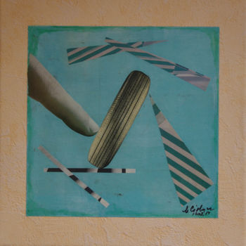 Collagen mit dem Titel "D'un bout de doigt" von Monica Ciobanu, Original-Kunstwerk, Andere