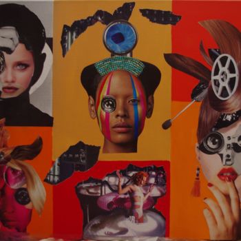 Collages intitulée "Replicants" par Monica Ciobanu, Œuvre d'art originale