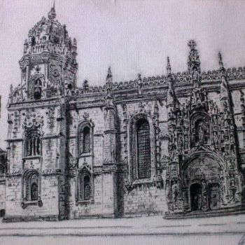 Disegno intitolato "Mosteiro dos Jeróni…" da Mónica Preto Pacheco, Opera d'arte originale