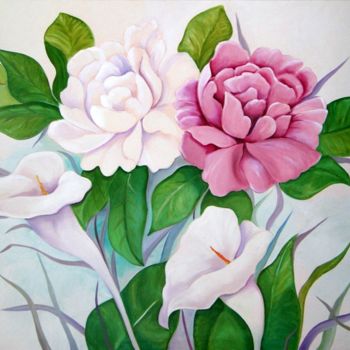 Pintura titulada "32-flowers-60x48-15…" por Monica Vaganay, Obra de arte original