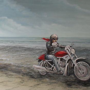 Painting titled "2012-07-44-harley-d…" by Monica Bolfe, Original Artwork, Oil